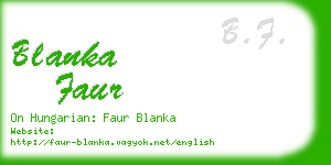 blanka faur business card